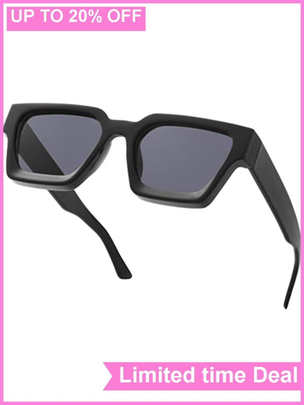 Thick Square Frame Sunglasses Chunky Retro Rectangle Shades UV Protection